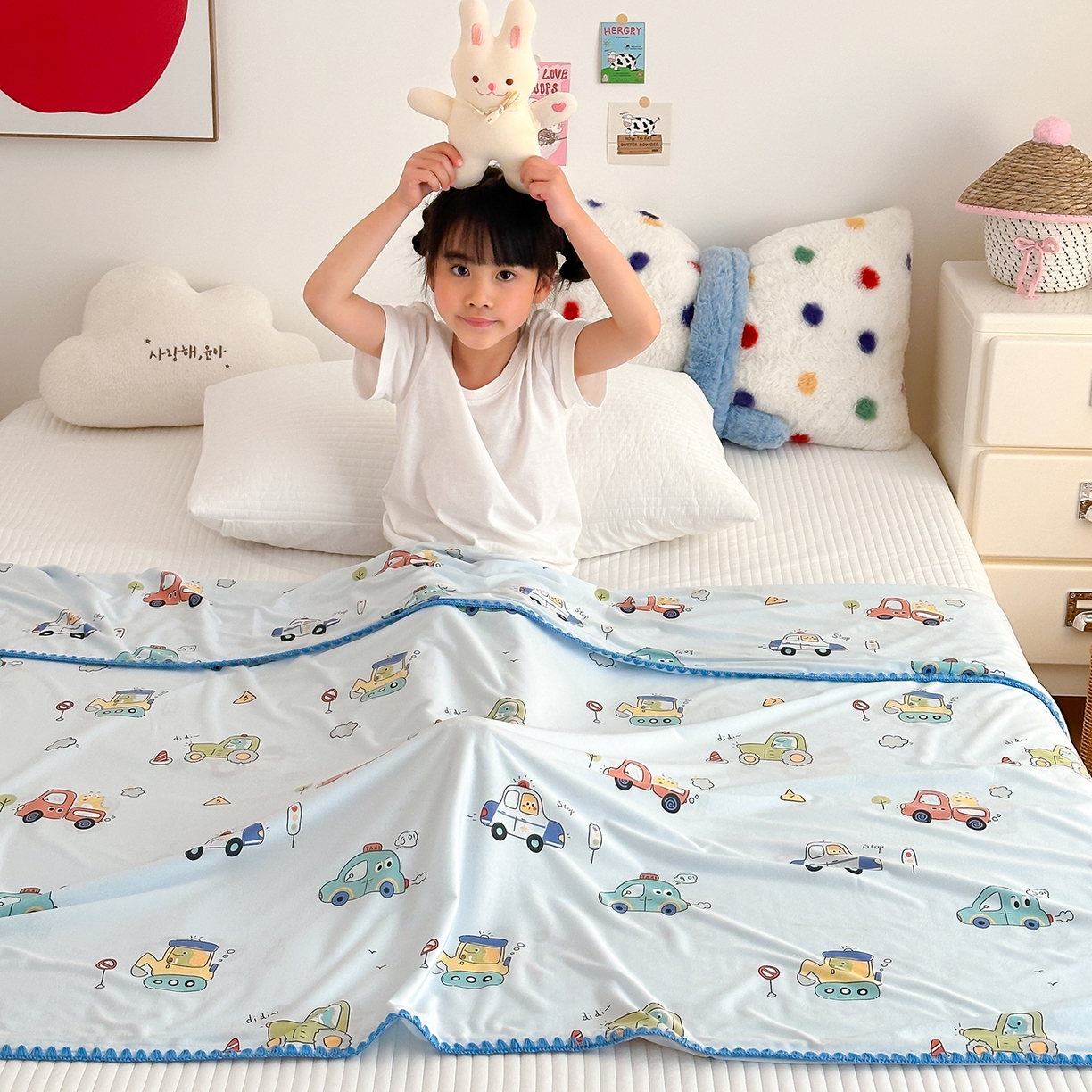 91家纺网 家纺一手货源 找家纺 嗨生活 2026新款贝壳边婴儿裸睡级凉感针织毯幼儿园夏被儿童夏被毯子盖毯午睡毯旅行毯夏凉 飞驰汽车