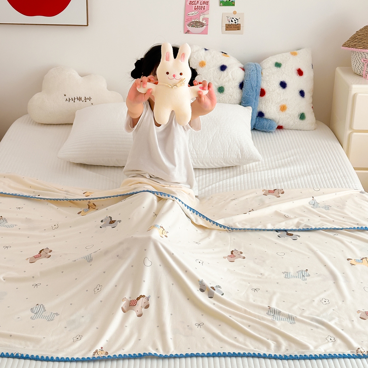 91家纺网 家纺一手货源 找家纺 嗨生活 2026新款贝壳边婴儿裸睡级凉感针织毯幼儿园夏被儿童夏被毯子盖毯午睡毯旅行毯夏凉 马力全开