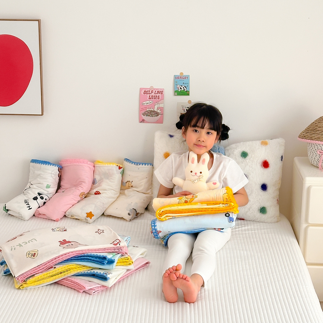 91家纺网 家纺一手货源 找家纺 嗨生活 2026新款贝壳边婴儿裸睡级凉感针织毯幼儿园夏被儿童夏被毯子盖毯午睡毯旅行毯夏凉 组合图仅供展示-不可下单