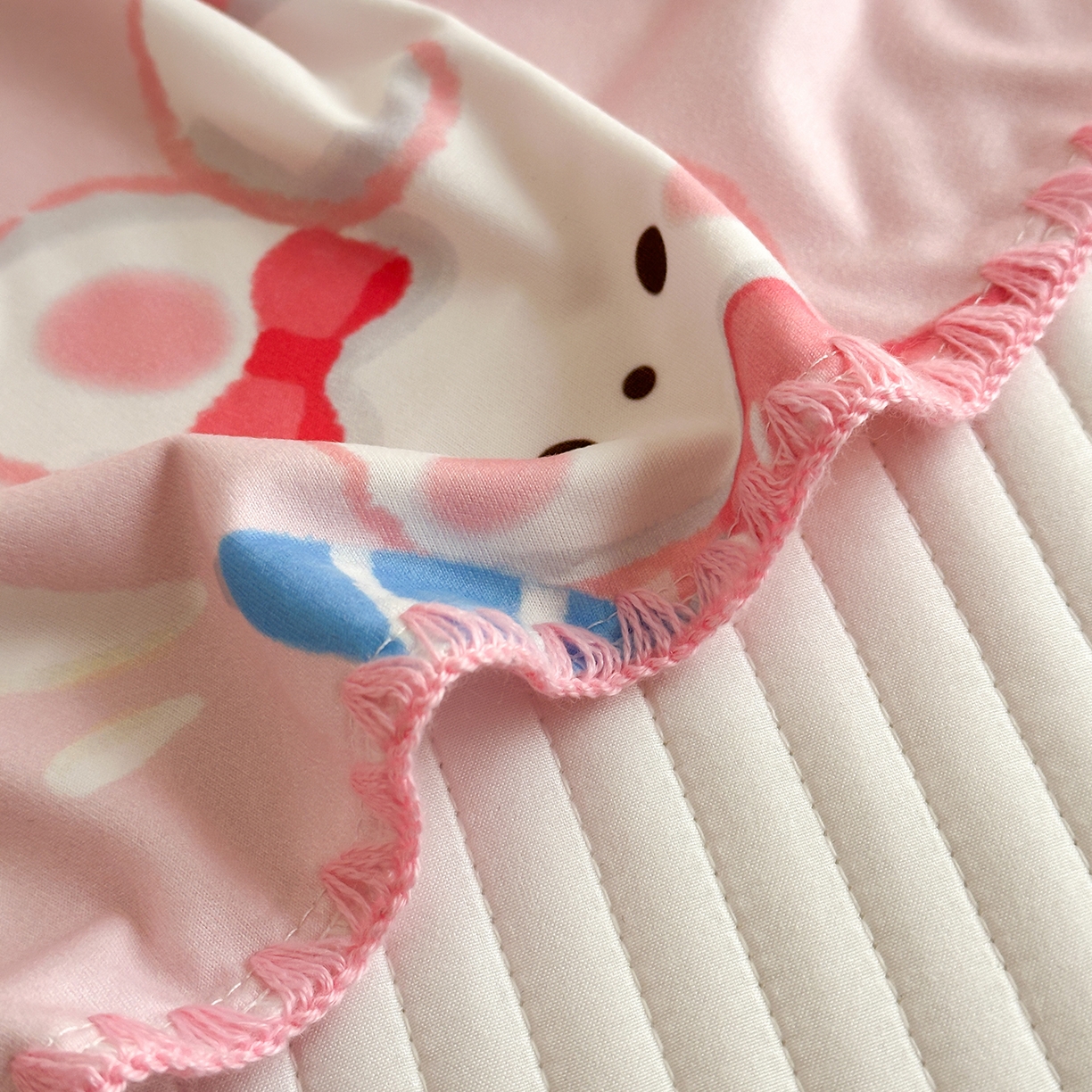 91家纺网 家纺一手货源 找家纺 嗨生活 2026新款贝壳边婴儿裸睡级凉感针织毯幼儿园夏被儿童夏被毯子盖毯午睡毯旅行毯夏凉 萌萌小兔