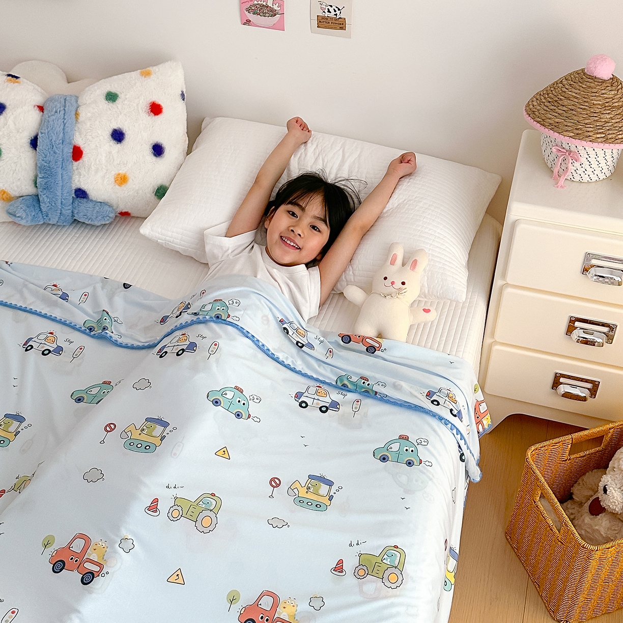 91家纺网 家纺一手货源 找家纺 嗨生活 2026新款贝壳边婴儿裸睡级凉感针织毯幼儿园夏被儿童夏被毯子盖毯午睡毯旅行毯夏凉 飞驰汽车