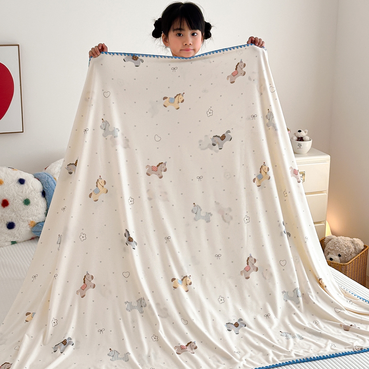 91家纺网 家纺一手货源 找家纺 嗨生活 2026新款贝壳边婴儿裸睡级凉感针织毯幼儿园夏被儿童夏被毯子盖毯午睡毯旅行毯夏凉 马力全开