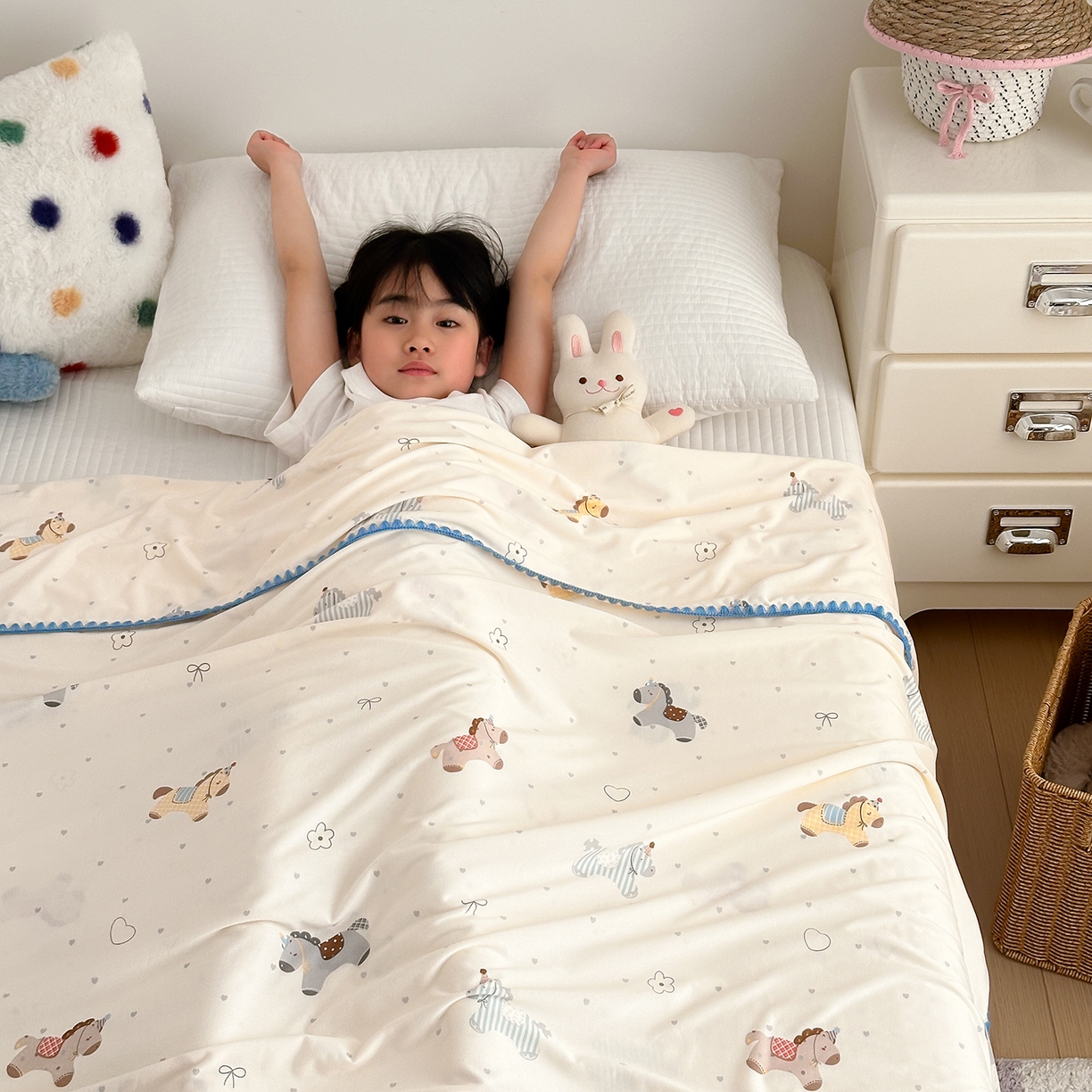 91家纺网 家纺一手货源 找家纺 嗨生活 2026新款贝壳边婴儿裸睡级凉感针织毯幼儿园夏被儿童夏被毯子盖毯午睡毯旅行毯夏凉 马力全开