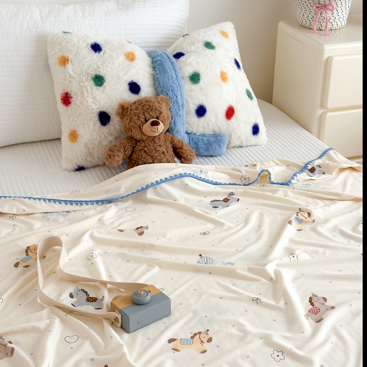 91家纺网 家纺一手货源 找家纺 嗨生活 2026新款贝壳边婴儿裸睡级凉感针织毯幼儿园夏被儿童夏被毯子盖毯午睡毯旅行毯夏凉 马力全开