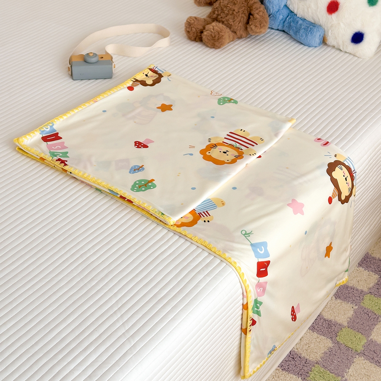 91家纺网 家纺一手货源 找家纺 嗨生活 2026新款贝壳边婴儿裸睡级凉感针织毯幼儿园夏被儿童夏被毯子盖毯午睡毯旅行毯夏凉 音乐狮子