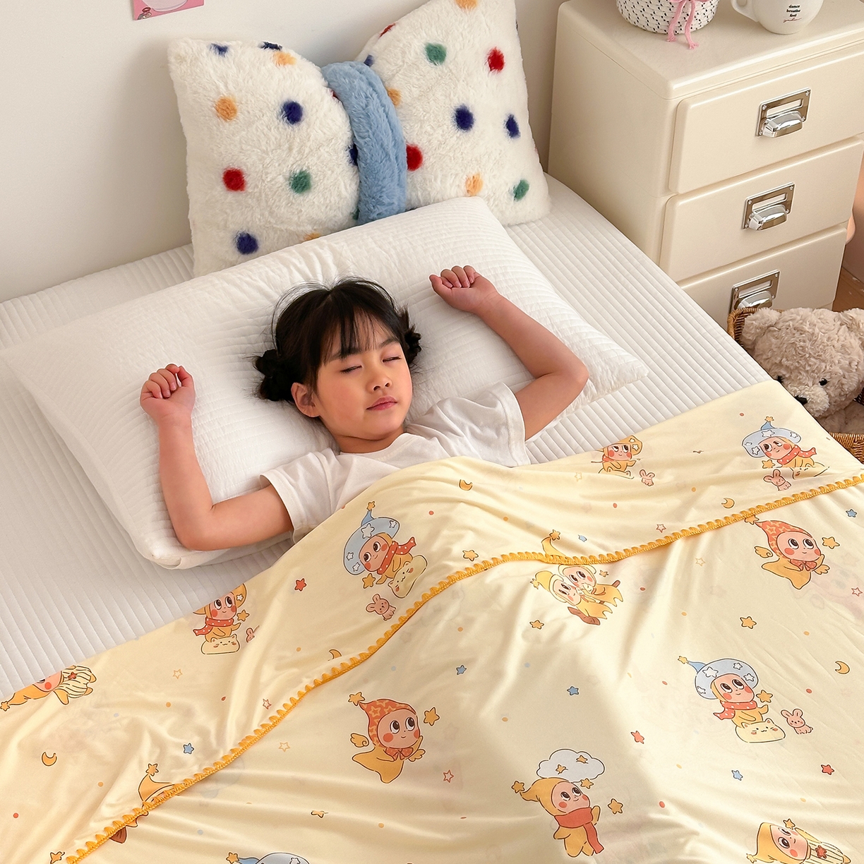 91家纺网 家纺一手货源 找家纺 嗨生活 2026新款贝壳边婴儿裸睡级凉感针织毯幼儿园夏被儿童夏被毯子盖毯午睡毯旅行毯夏凉 小星人