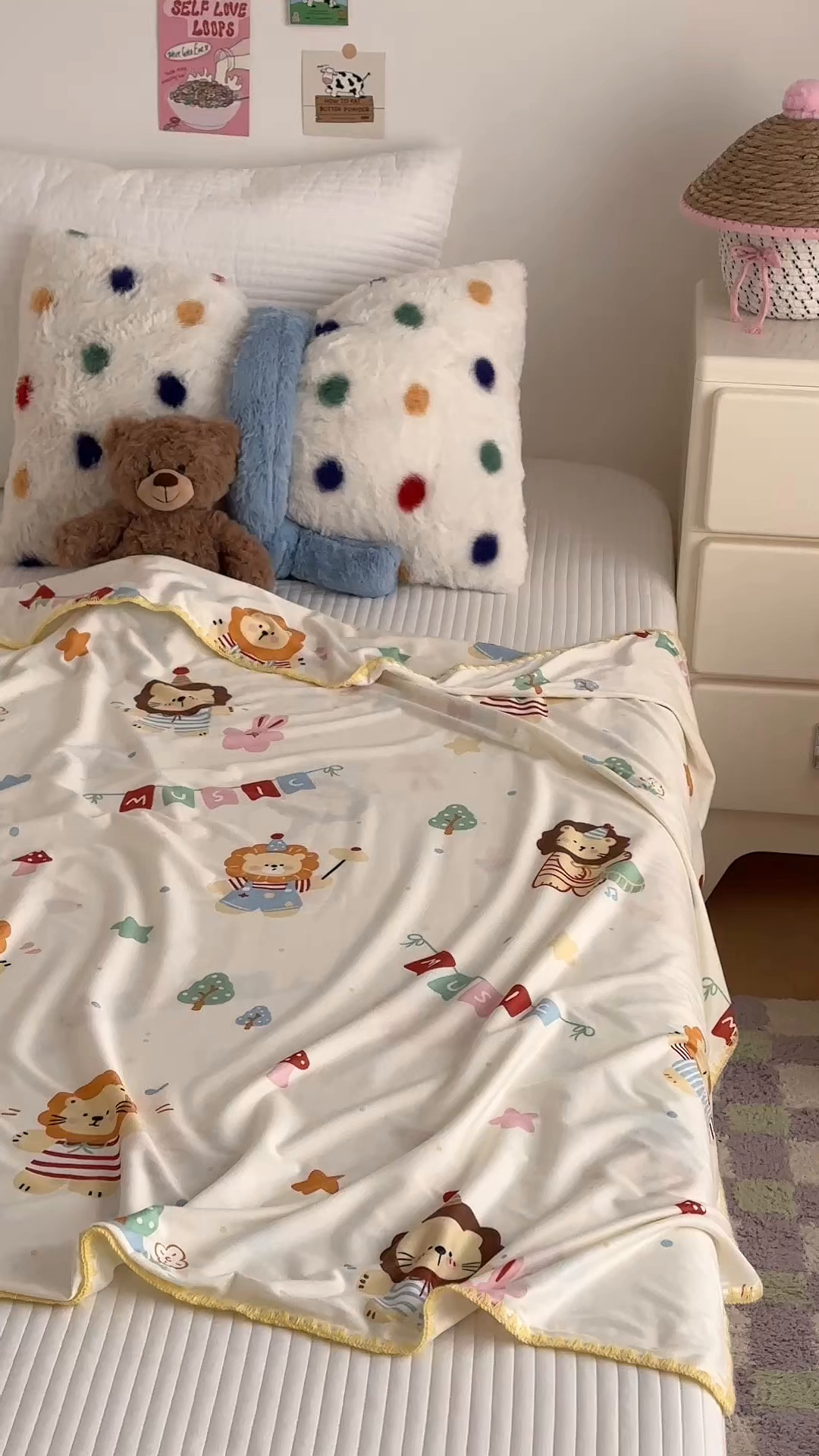 91家纺网 家纺一手货源 找家纺 嗨生活 2026新款贝壳边婴儿裸睡级凉感针织毯幼儿园夏被儿童夏被毯子盖毯午睡毯旅行毯夏凉 音乐狮子