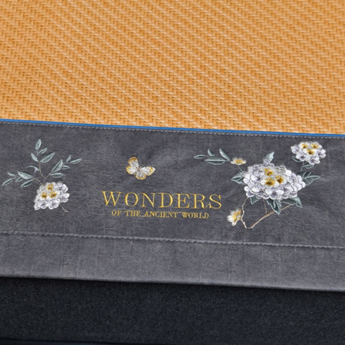 91家纺网 家纺一手货源 找家纺 小牛席业 2026新款PE冷感霸王藤系列（绣球花开刺绣款）凉席藤席冰藤席冰丝席可机洗凉感冰丝席豆豆席PE霸王藤 黄色