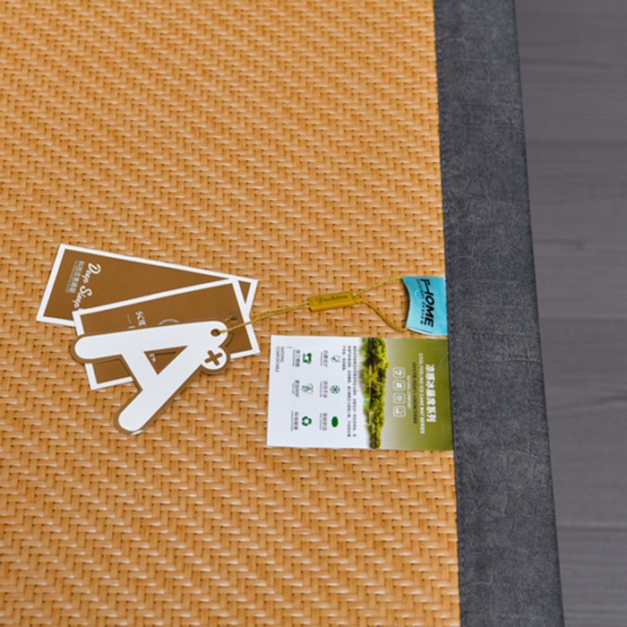 91家纺网 家纺一手货源 找家纺 小牛席业 2026新款PE冷感霸王藤系列（绣球花开刺绣款）凉席藤席冰藤席冰丝席可机洗凉感冰丝席豆豆席PE霸王藤 黄色