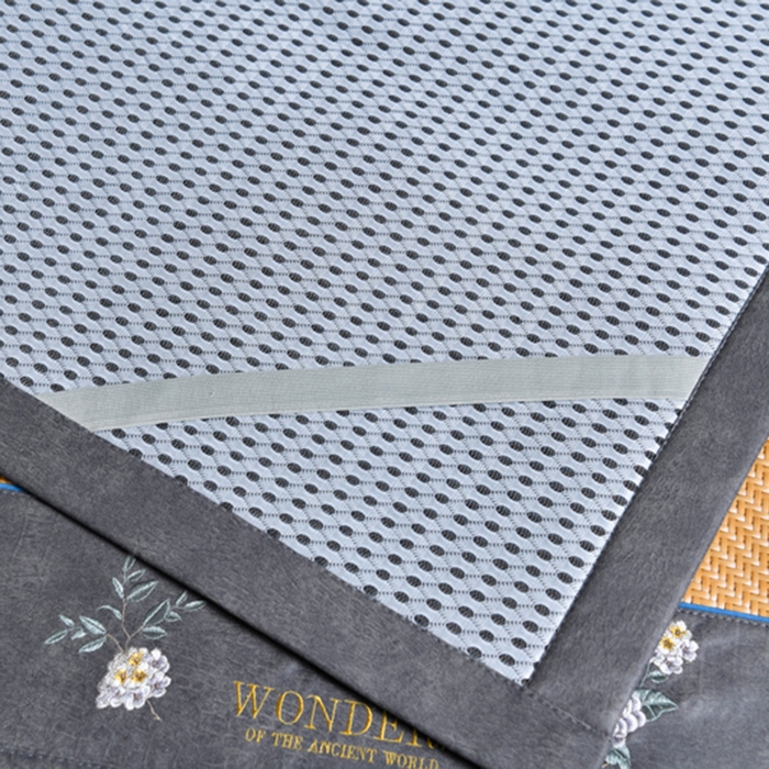 91家纺网 家纺一手货源 找家纺 小牛席业 2026新款PE冷感霸王藤系列（绣球花开刺绣款）凉席藤席冰藤席冰丝席可机洗凉感冰丝席豆豆席PE霸王藤 黄色