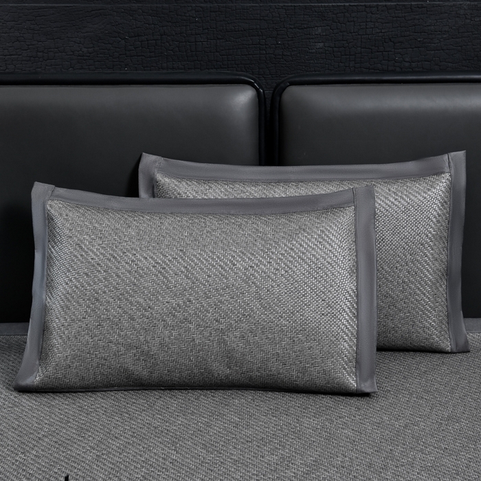 91家纺网 家纺一手货源 找家纺 小牛席业 2026新款PE冷感霸王藤系列（绣球花开刺绣款）凉席藤席冰藤席冰丝席可机洗凉感冰丝席豆豆席PE霸王藤 灰色