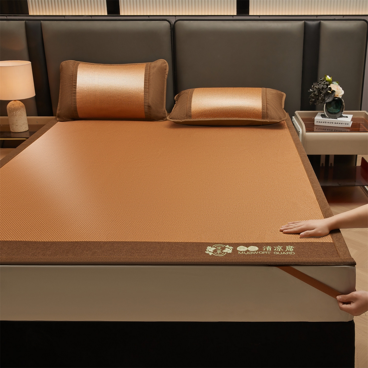 91家纺网 家纺一手货源 找家纺 （总）绒艺席业 2026新款A类双面冰藤艾草凉席