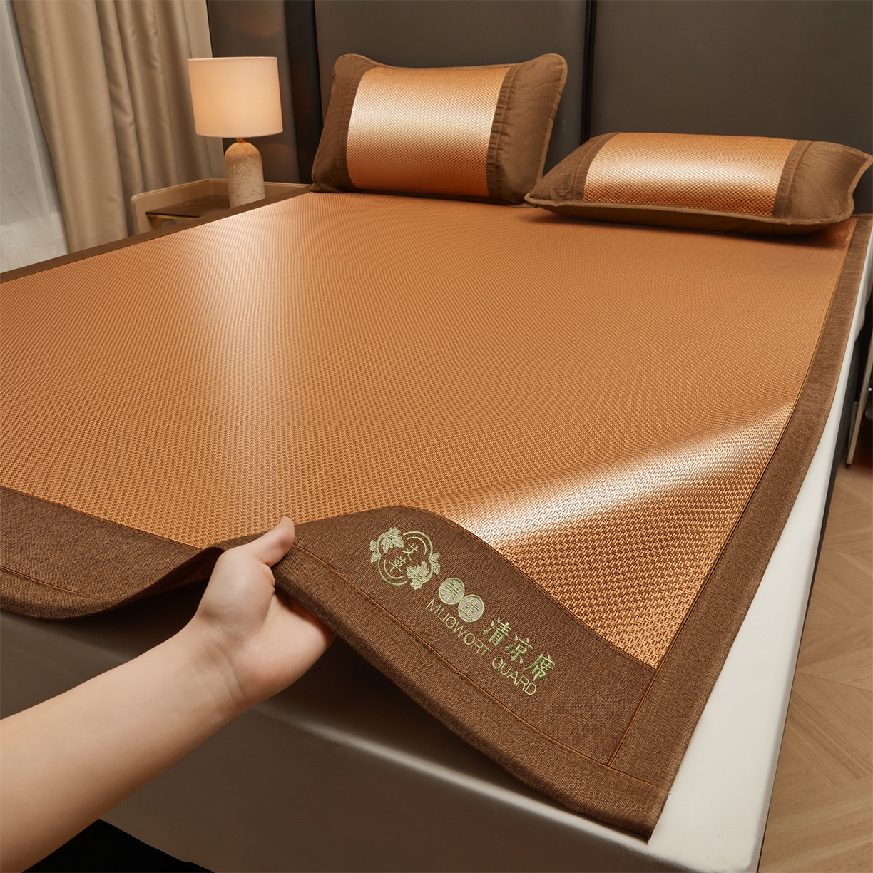 91家纺网 家纺一手货源 找家纺 （总）绒艺席业 2026新款A类双面冰藤艾草凉席