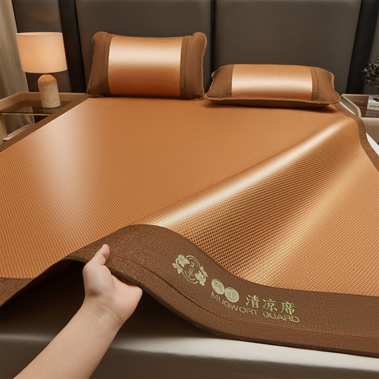 91家纺网 家纺一手货源 找家纺 （总）绒艺席业 2026新款A类双面冰藤艾草凉席