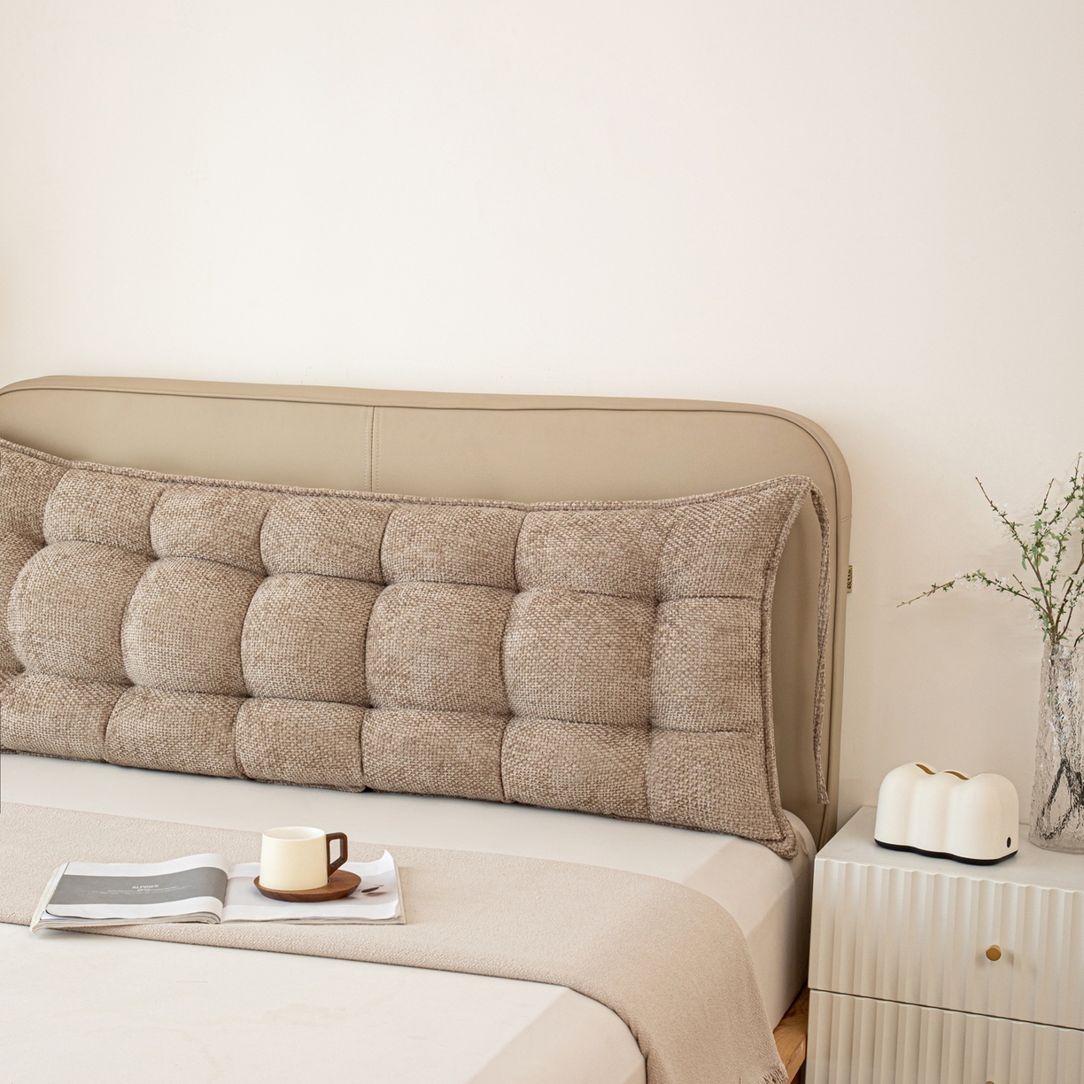 91家纺网 家纺一手货源 找家纺 （总）沐沐家纺 2026新款简约十字绒床头靠背