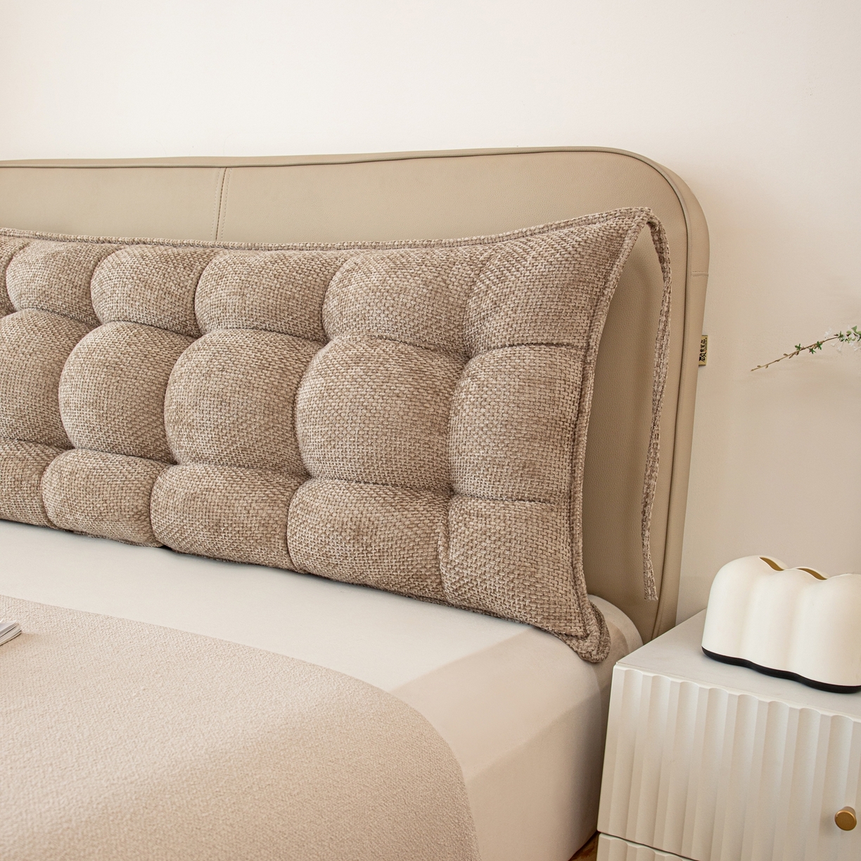 91家纺网 家纺一手货源 找家纺 （总）沐沐家纺 2026新款简约十字绒床头靠背