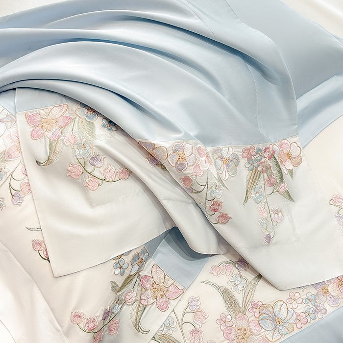 91家纺网 家纺一手货源 找家纺 （总）星蕴家纺 2026新款50贡缎长绒棉纯棉绣花四件套-花瑾