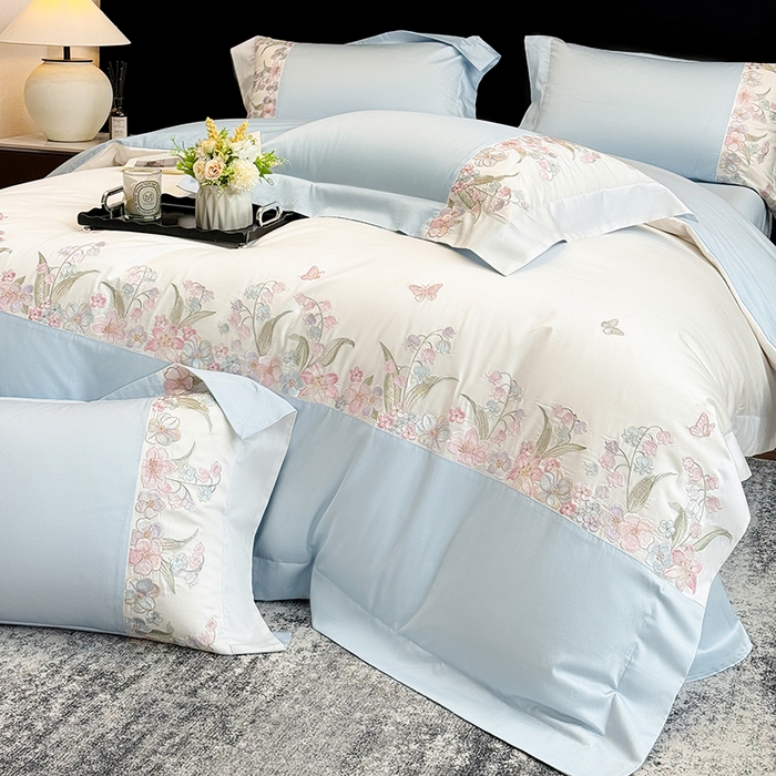 91家纺网 家纺一手货源 找家纺 （总）星蕴家纺 2026新款50贡缎长绒棉纯棉绣花四件套-花瑾