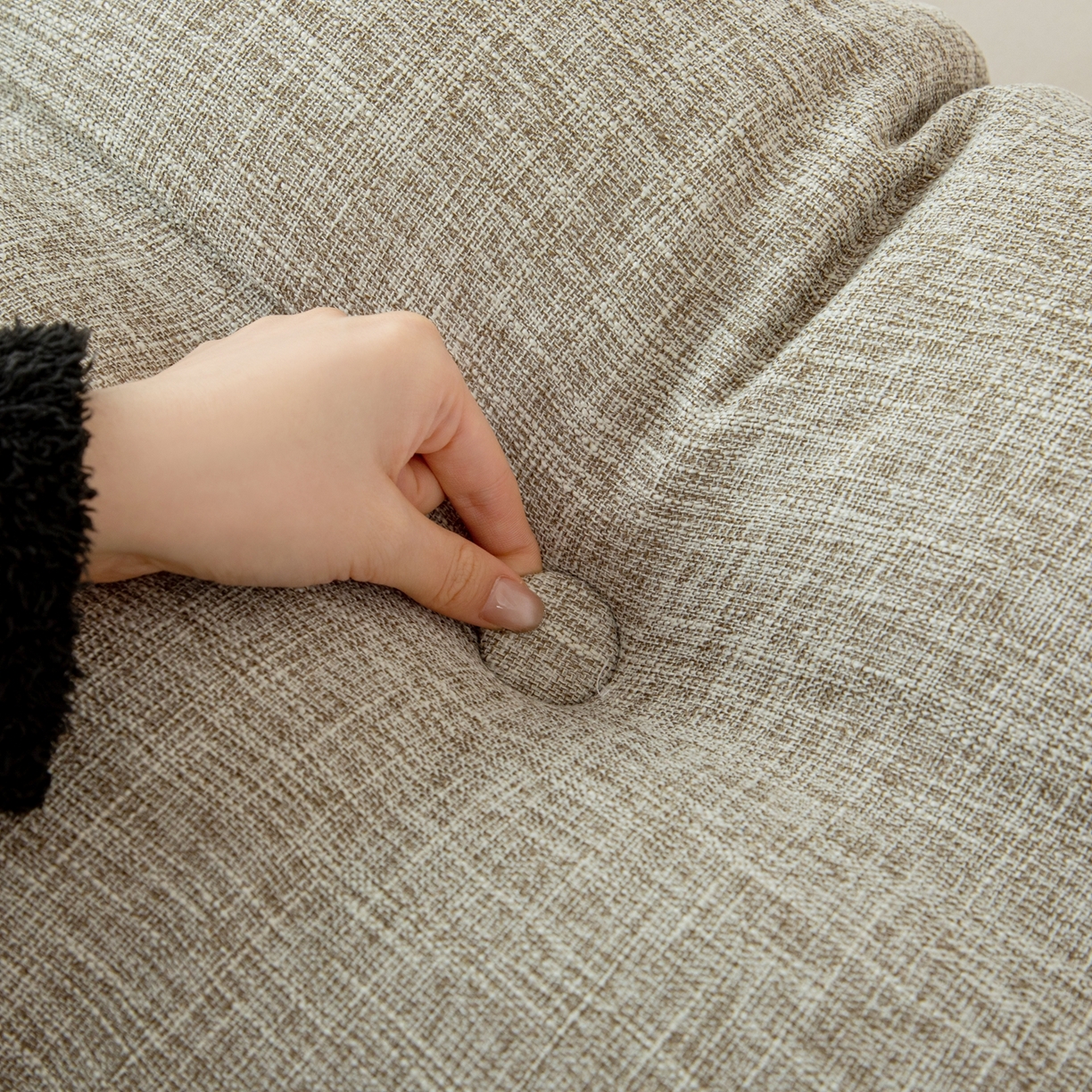 91家纺网 家纺一手货源 找家纺 沐沐家纺 2026新款棉麻三角大靠背 浅麻灰