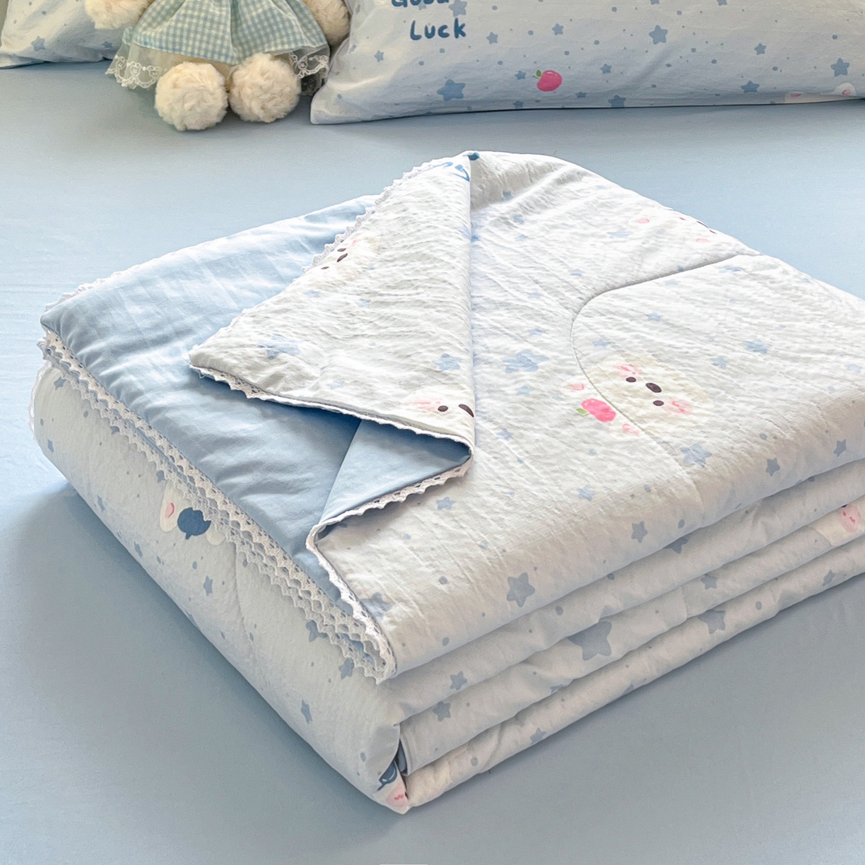 91家纺网 家纺一手货源 找家纺 （总）川悦生活 2026新款双层纱木棉夏被四件套