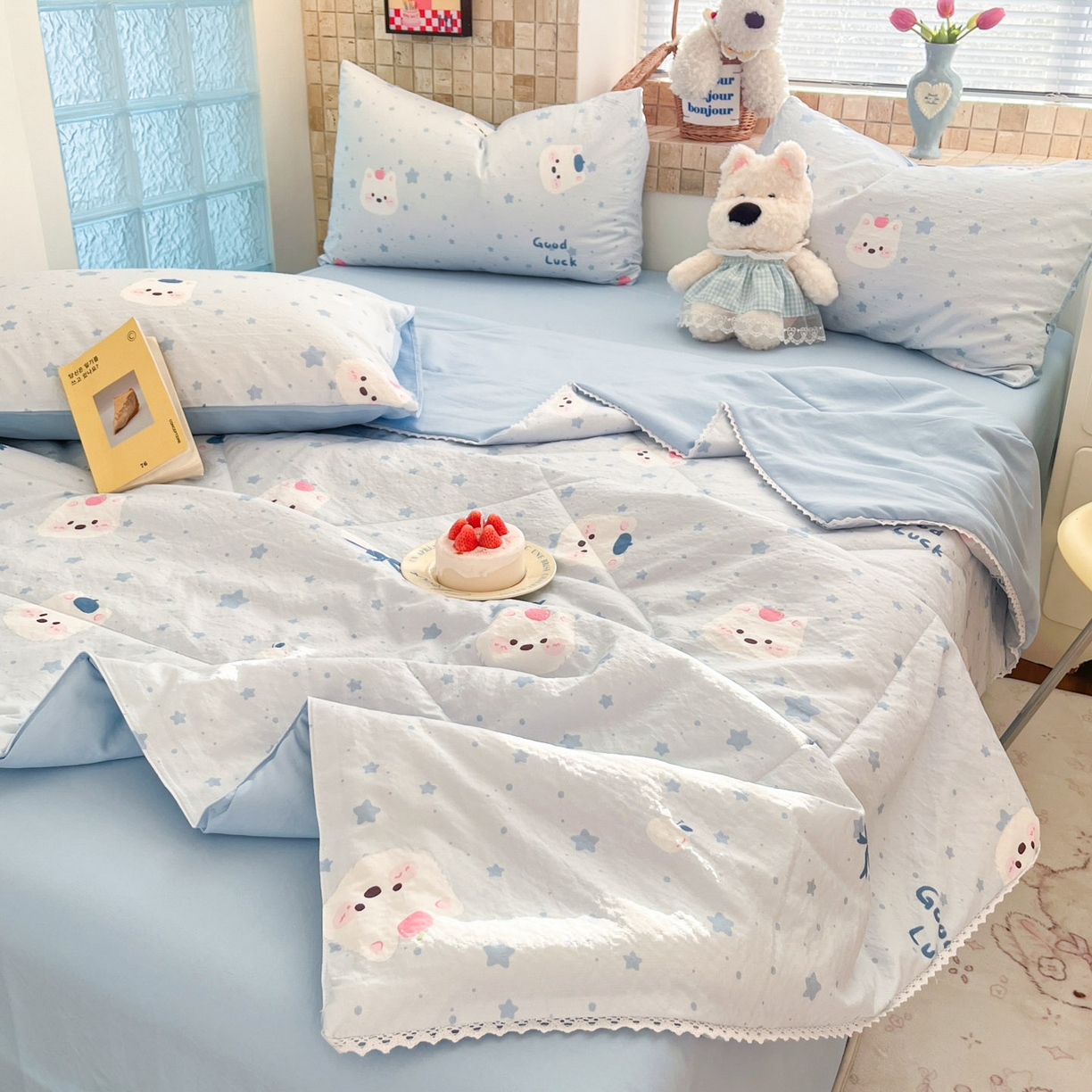 91家纺网 家纺一手货源 找家纺 （总）川悦生活 2026新款双层纱木棉夏被四件套