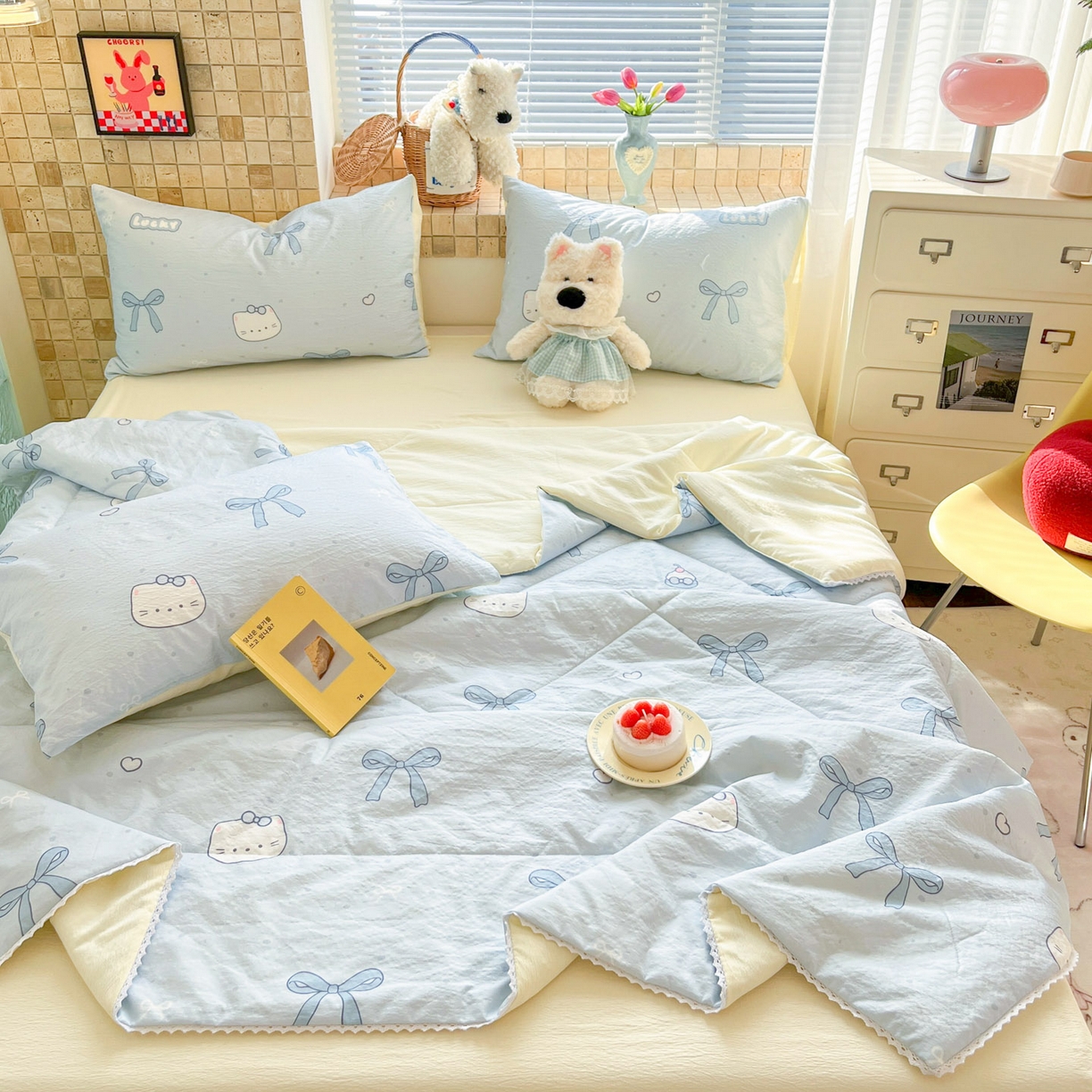 91家纺网 家纺一手货源 找家纺 （总）川悦生活 2026新款双层纱木棉夏被四件套