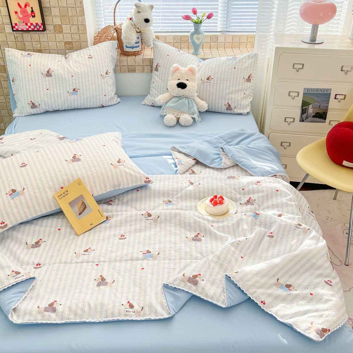 91家纺网 家纺一手货源 找家纺 （总）川悦生活 2026新款双层纱木棉夏被四件套