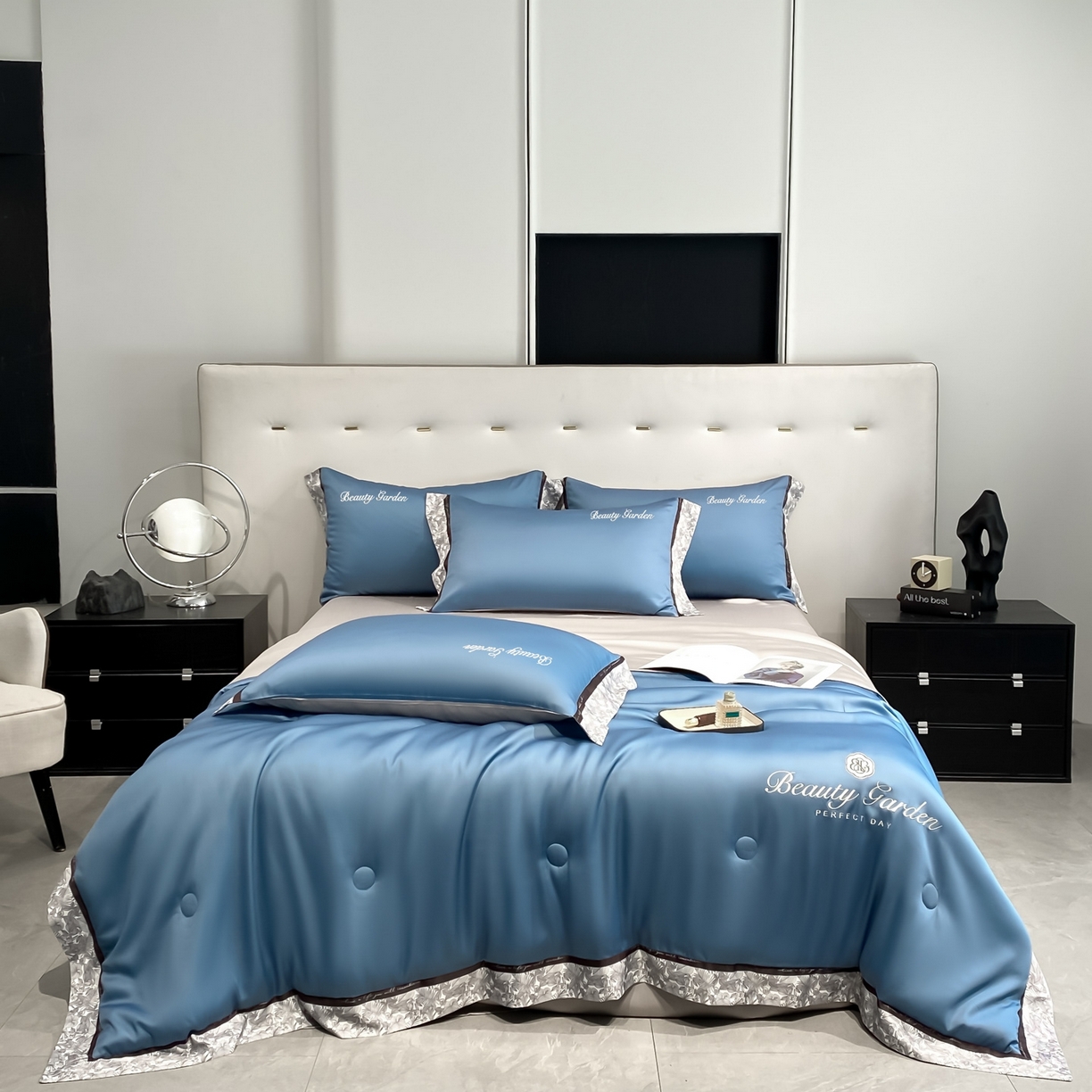 91家纺网 家纺一手货源 找家纺 （总）云棉坊 2026新款水洗真丝冰丝夏被夏凉被空调被数码边刺绣款-琉光系列