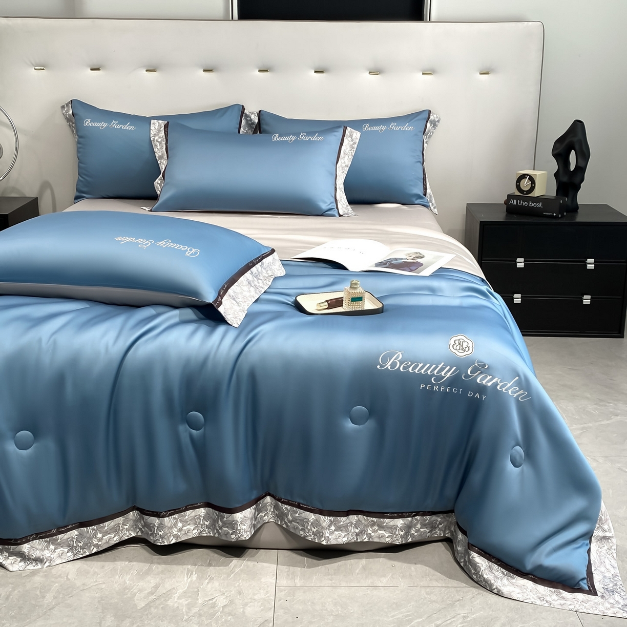 91家纺网 家纺一手货源 找家纺 （总）云棉坊 2026新款水洗真丝冰丝夏被夏凉被空调被数码边刺绣款-琉光系列