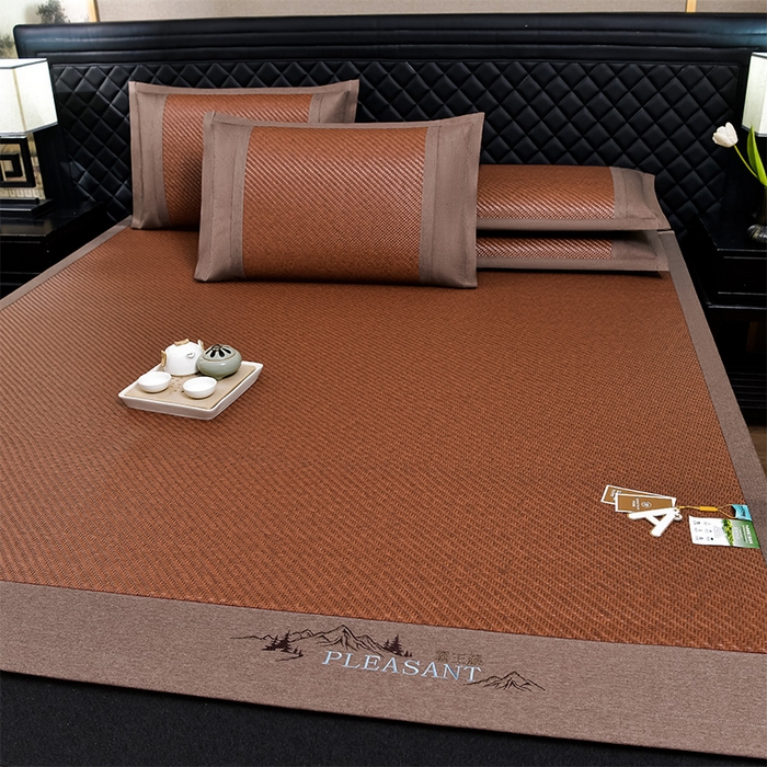 91家纺网 家纺一手货源 找家纺 （总）小牛席业 2026新款PE冷感霸王藤系列（雪山刺绣款）凉席藤席冰藤席冰丝席草席竹席乳胶席凉感豆豆席