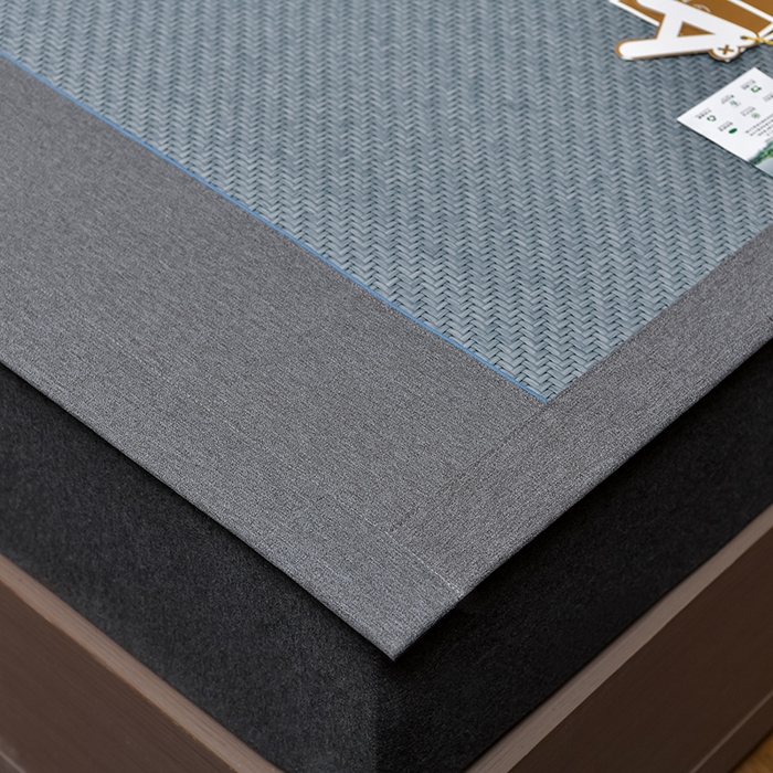 91家纺网 家纺一手货源 找家纺 小牛席业 2026新款PE冷感霸王藤系列（雪山刺绣款）凉席藤席冰藤席冰丝席草席竹席乳胶席凉感豆豆席 蓝色