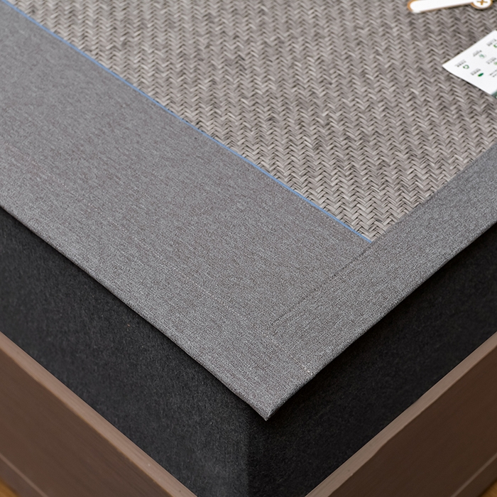 91家纺网 家纺一手货源 找家纺 小牛席业 2026新款PE冷感霸王藤系列（雪山刺绣款）凉席藤席冰藤席冰丝席草席竹席乳胶席凉感豆豆席 灰色