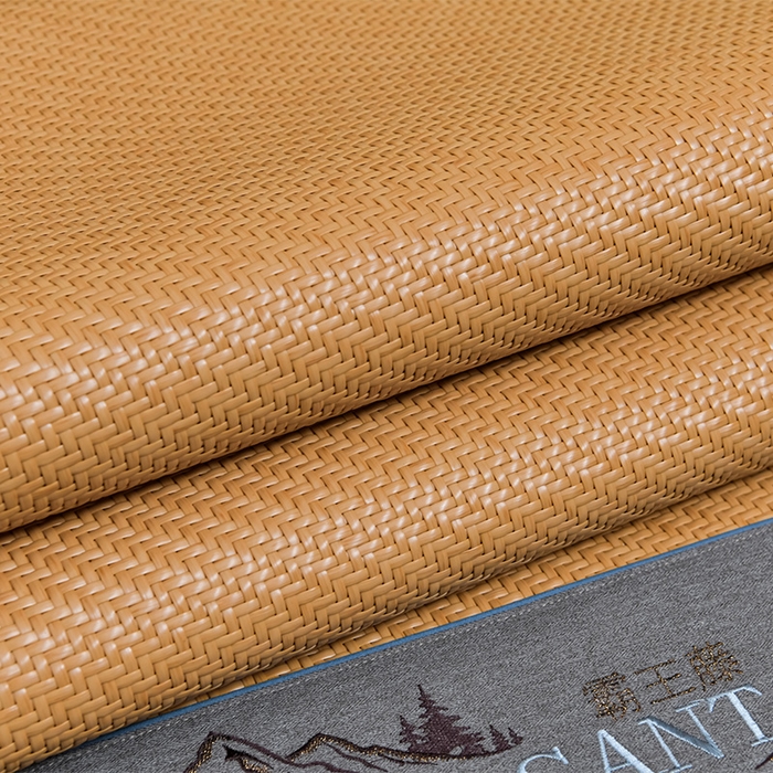 91家纺网 家纺一手货源 找家纺 小牛席业 2026新款PE冷感霸王藤系列（雪山刺绣款）凉席藤席冰藤席冰丝席草席竹席乳胶席凉感豆豆席 黄色