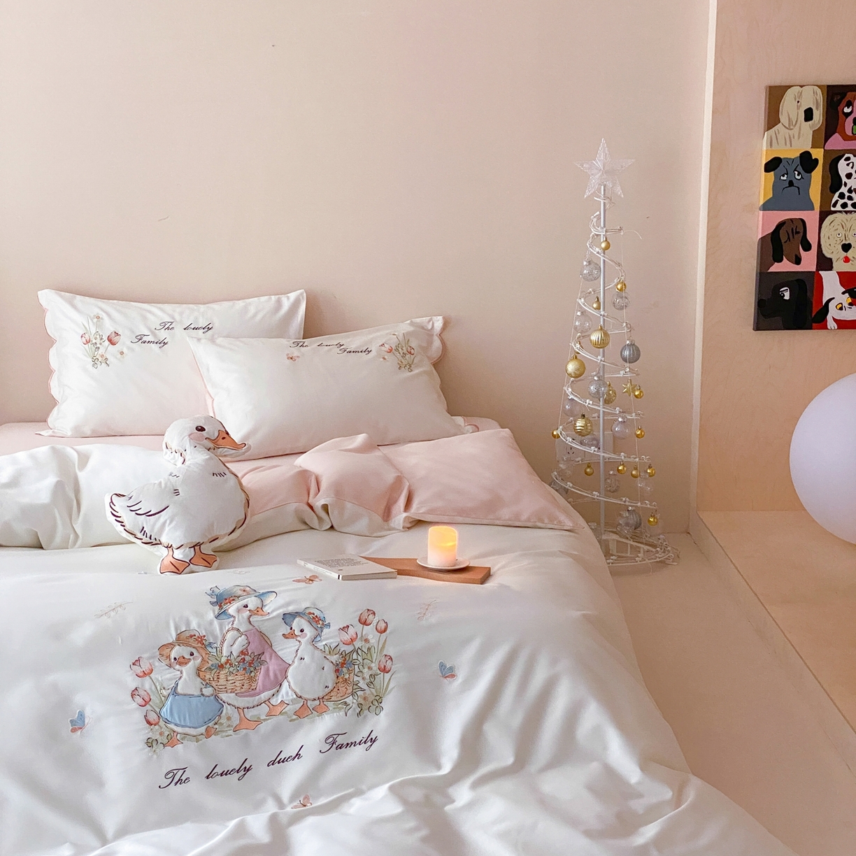 91家纺网 家纺一手货源 找家纺 星野 2026春夏新款100s双股澳棉纯棉刺绣四件套-第二波 小鸭田园