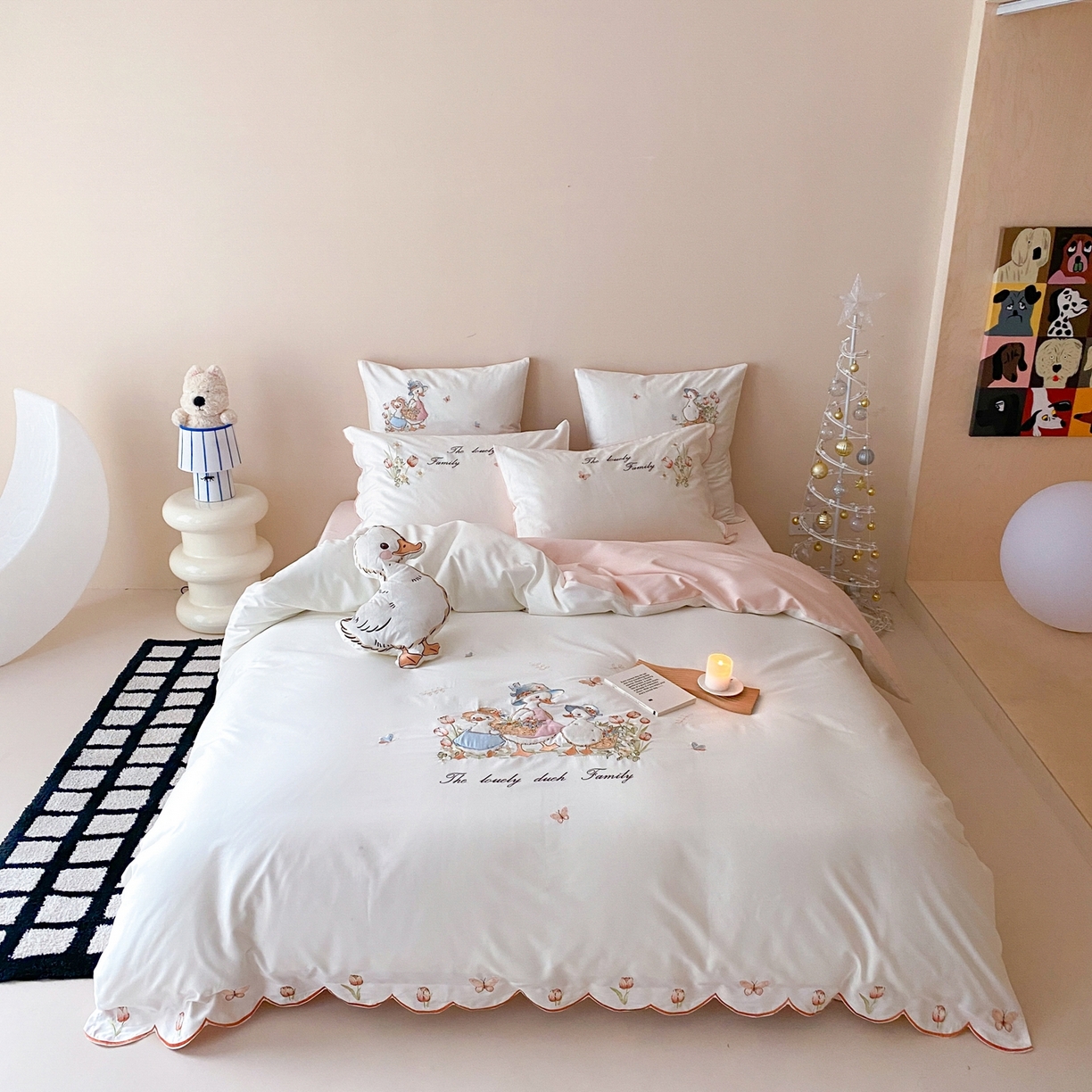 91家纺网 家纺一手货源 找家纺 星野 2026春夏新款100s双股澳棉纯棉刺绣四件套-第二波 小鸭田园