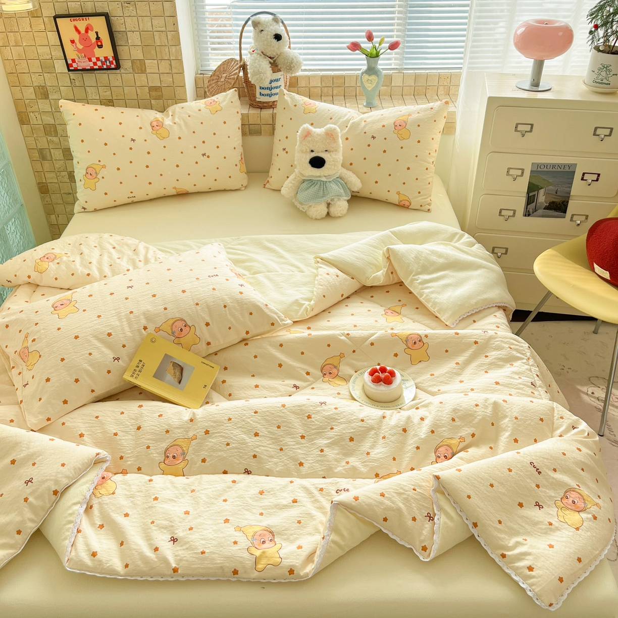 91家纺网 家纺一手货源 找家纺 （总）川悦生活 2026新款双层纱木棉夏被四件套