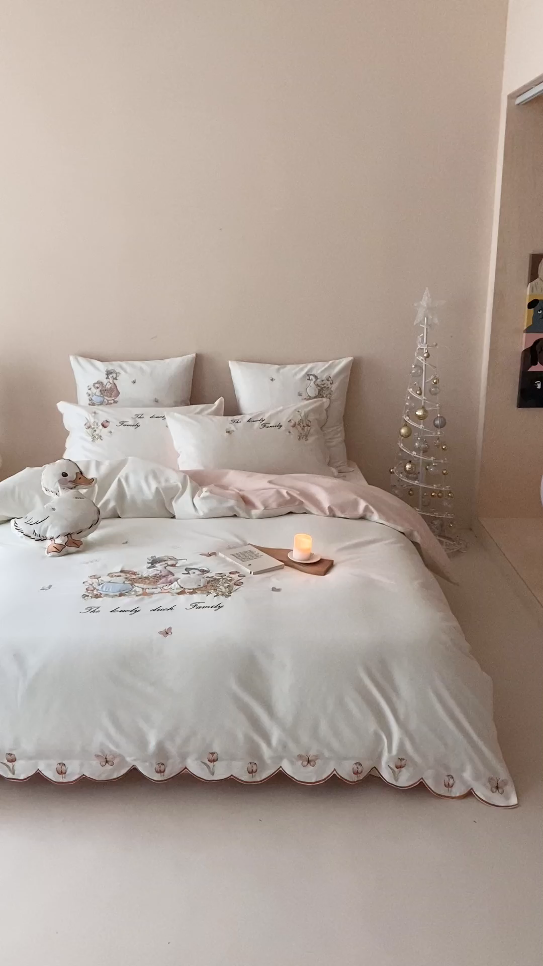 91家纺网 家纺一手货源 找家纺 星野 2026春夏新款100s双股澳棉纯棉刺绣四件套-第二波 小鸭田园