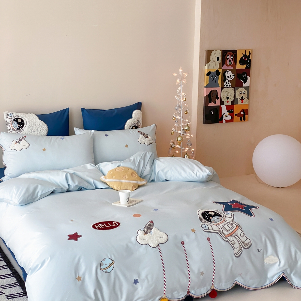 91家纺网 家纺一手货源 找家纺 星野 2026春夏新款100s双股澳棉纯棉刺绣四件套-第二波 逐梦星河