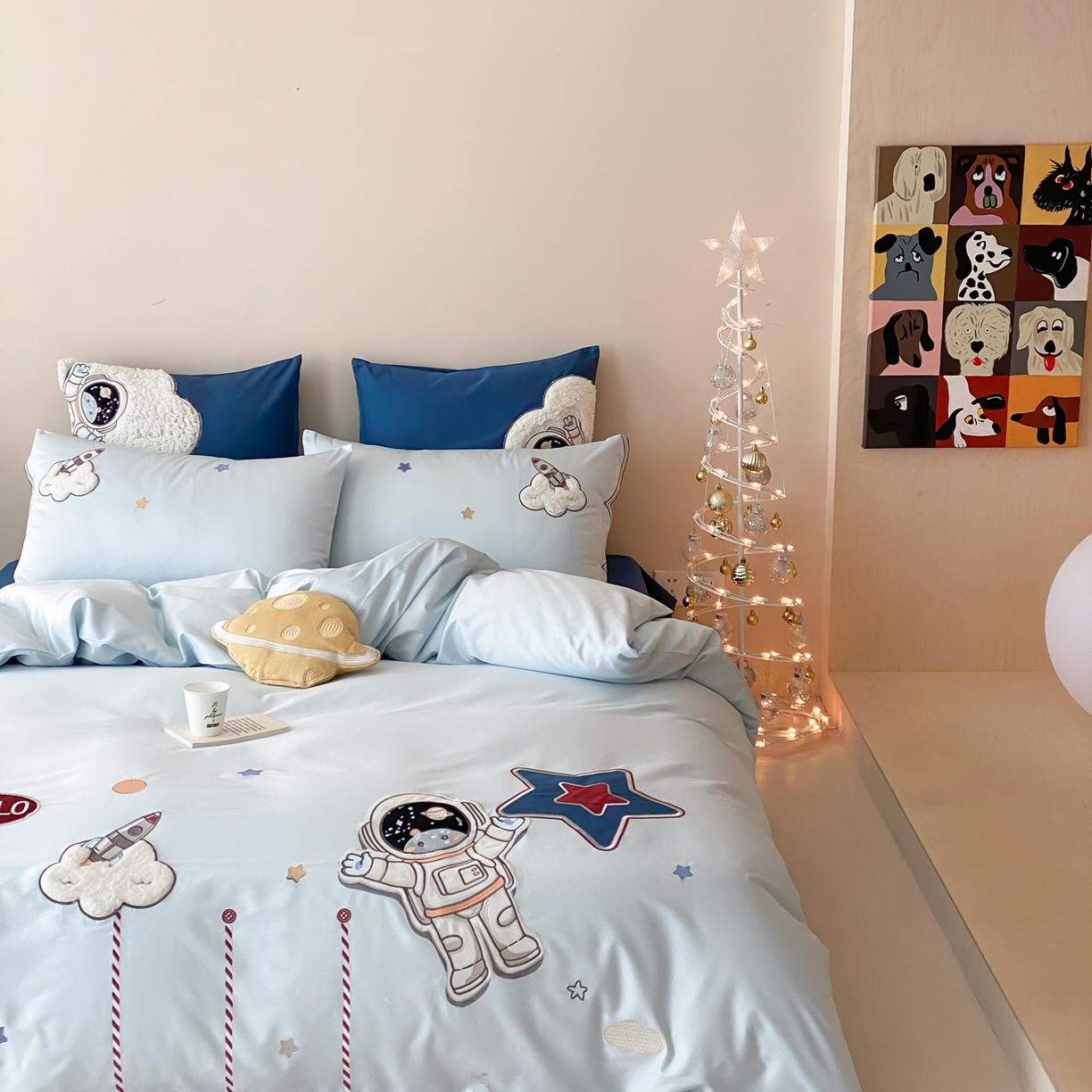 91家纺网 家纺一手货源 找家纺 星野 2026春夏新款100s双股澳棉纯棉刺绣四件套-第二波 逐梦星河