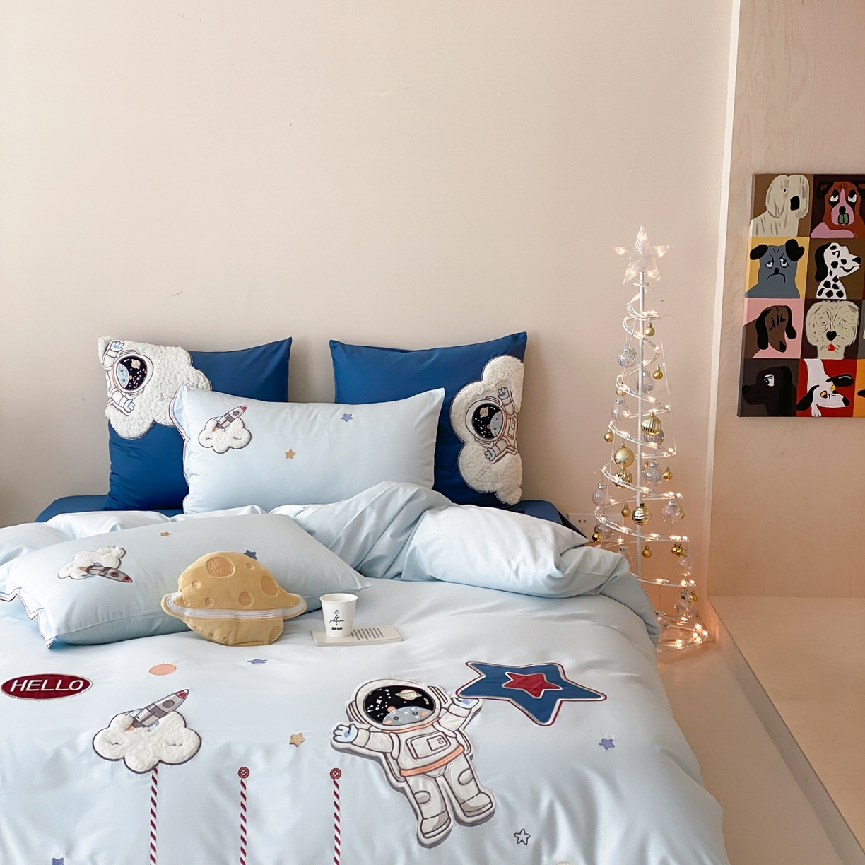 91家纺网 家纺一手货源 找家纺 星野 2026春夏新款100s双股澳棉纯棉刺绣四件套-第二波 逐梦星河