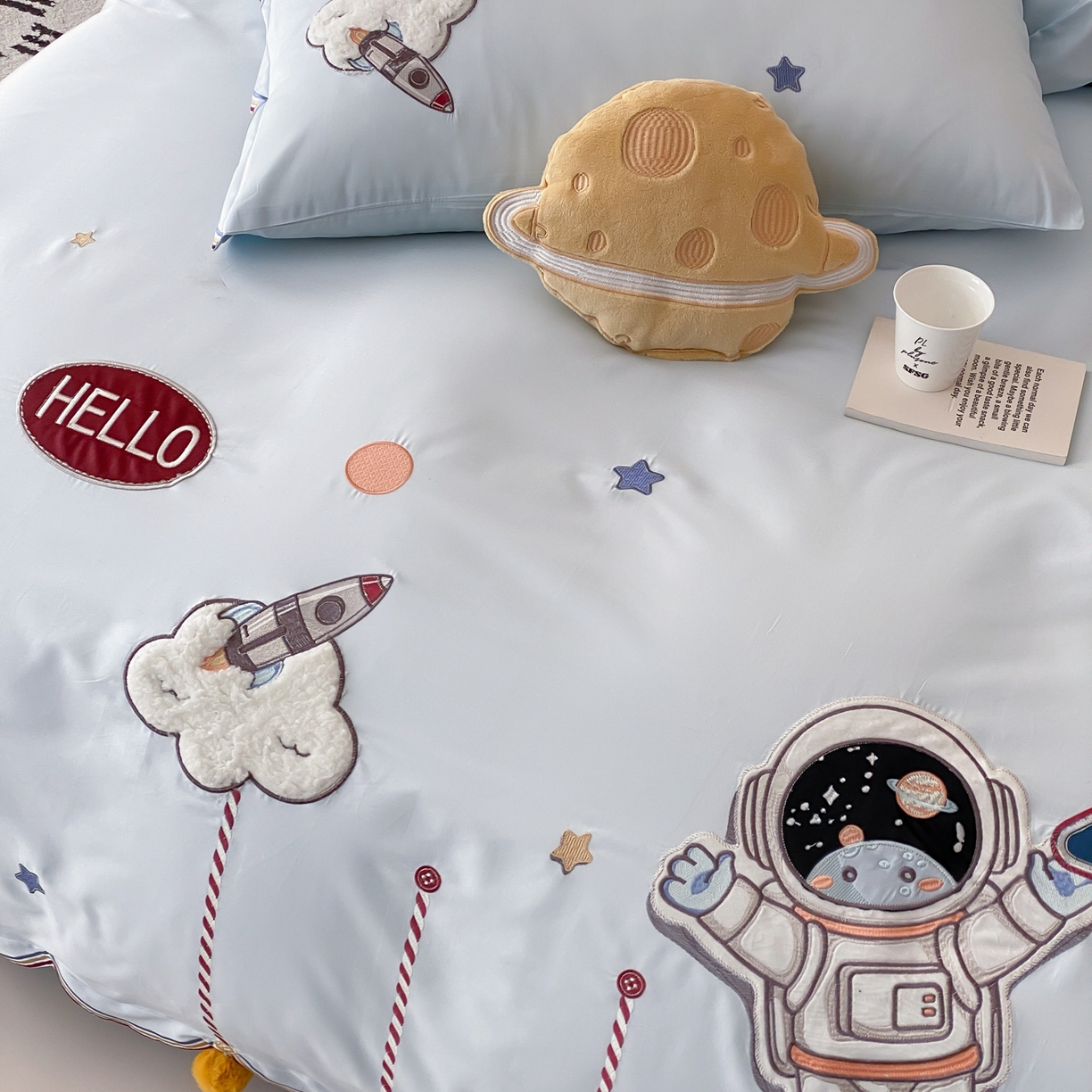 91家纺网 家纺一手货源 找家纺 星野 2026春夏新款100s双股澳棉纯棉刺绣四件套-第二波 逐梦星河