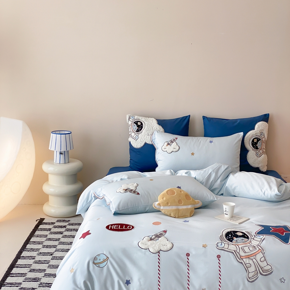 91家纺网 家纺一手货源 找家纺 星野 2026春夏新款100s双股澳棉纯棉刺绣四件套-第二波 逐梦星河