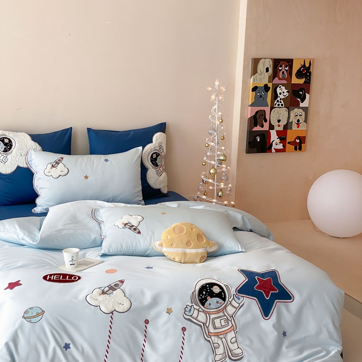 91家纺网 家纺一手货源 找家纺 星野 2026春夏新款100s双股澳棉纯棉刺绣四件套-第二波 逐梦星河