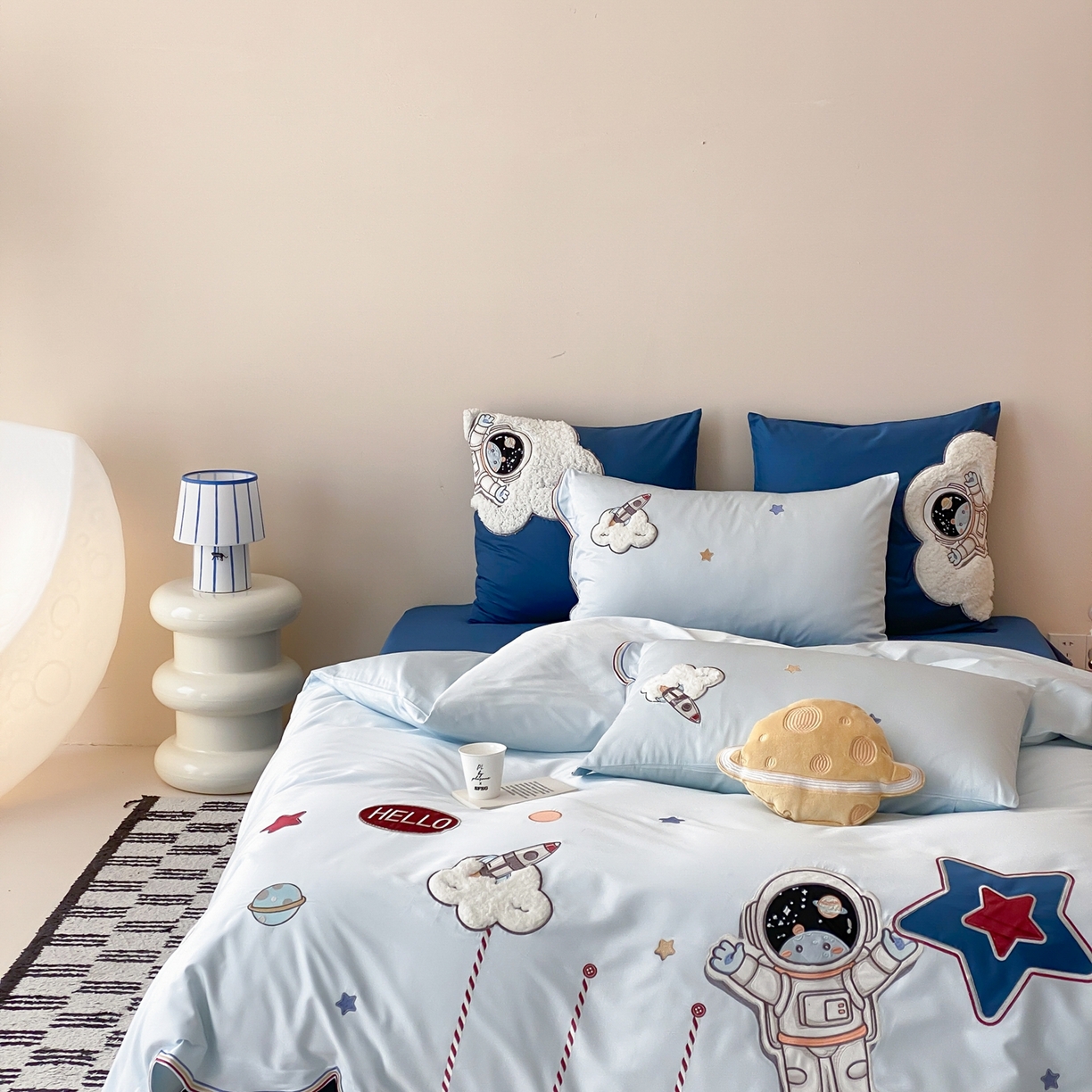 91家纺网 家纺一手货源 找家纺 星野 2026春夏新款100s双股澳棉纯棉刺绣四件套-第二波 逐梦星河