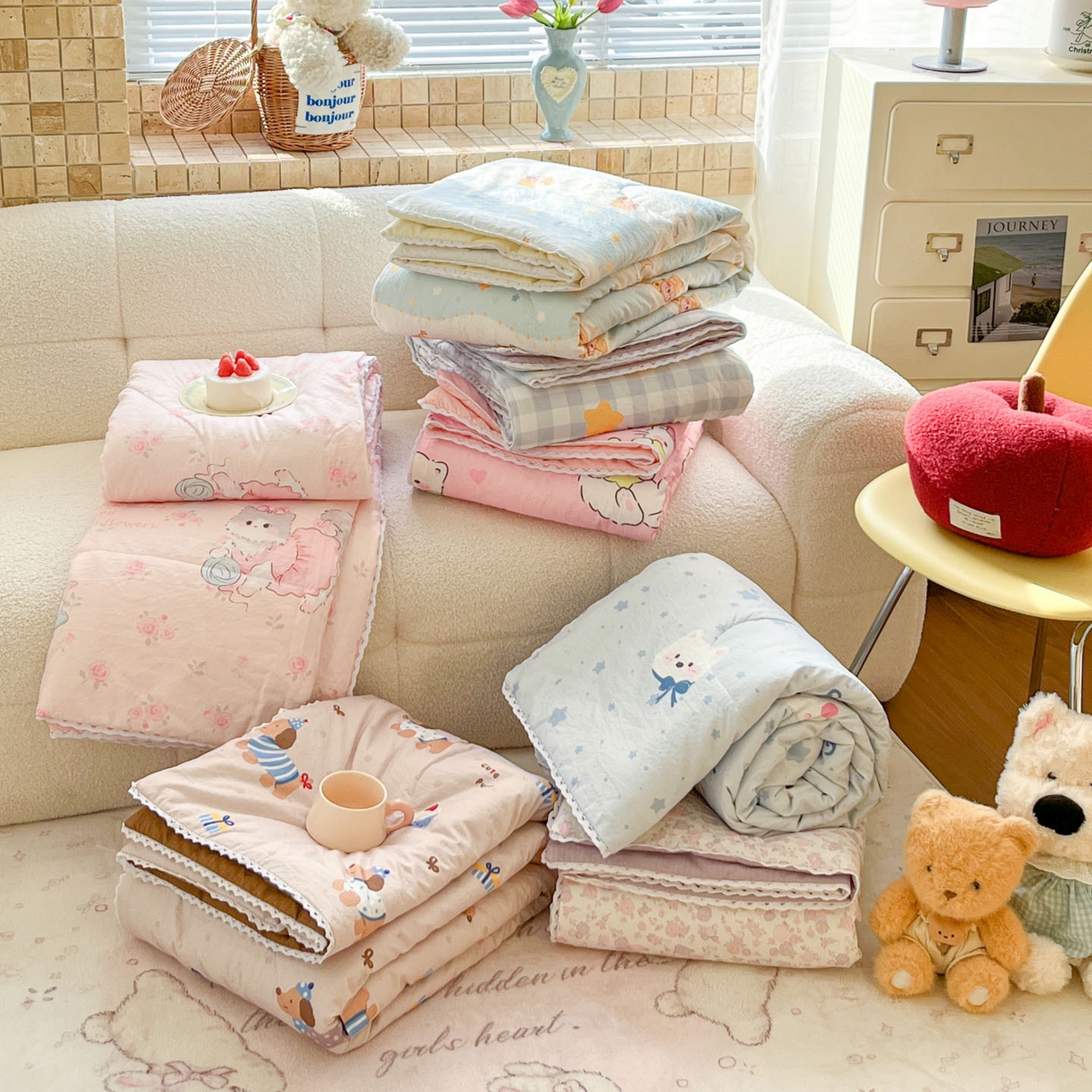 91家纺网 家纺一手货源 找家纺 （总）川悦生活 2026新款双层纱木棉夏被四件套