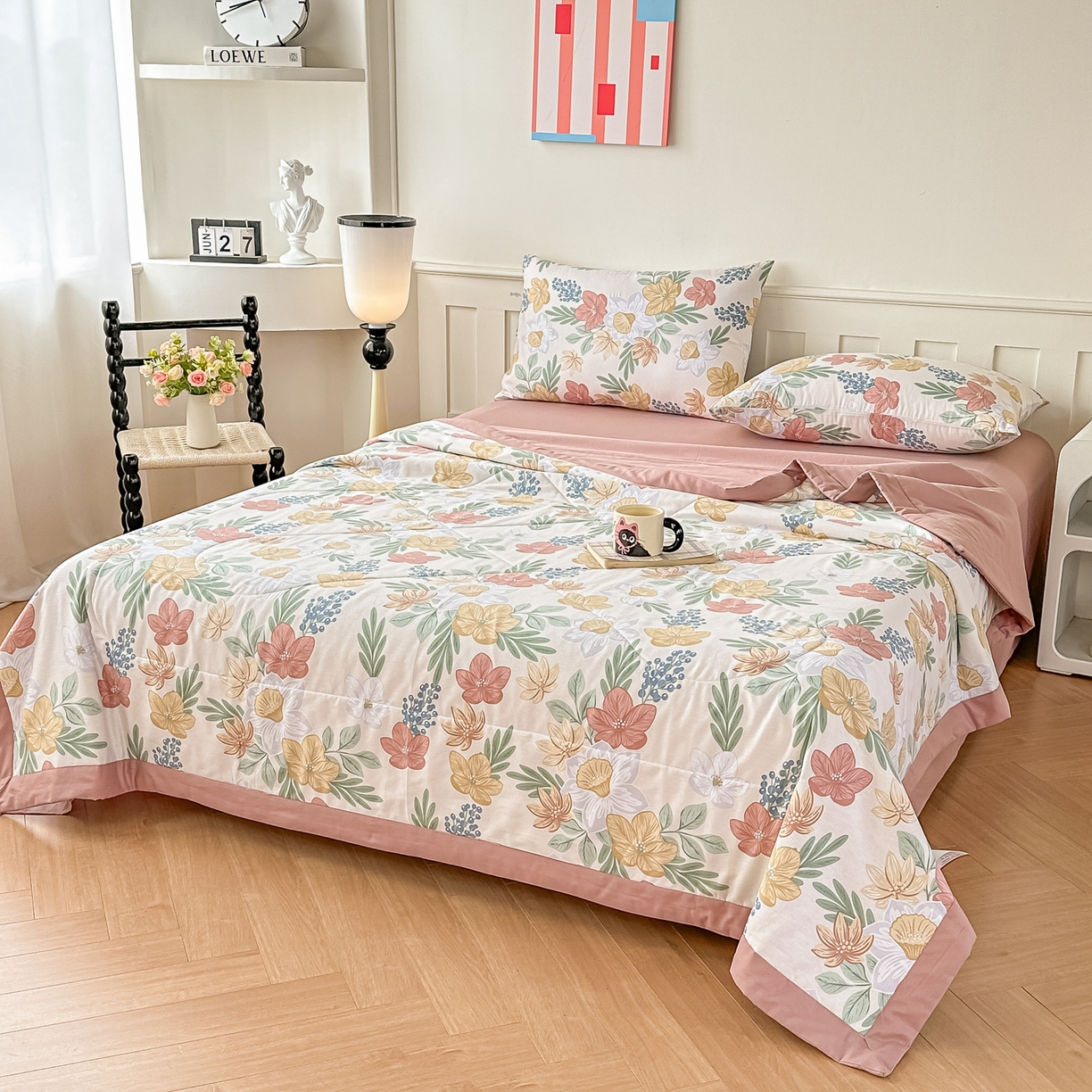 91家纺网 家纺一手货源 找家纺 首选家纺 2026春夏新款100%全棉纯棉棉花夏被夏凉被空调被 繁花