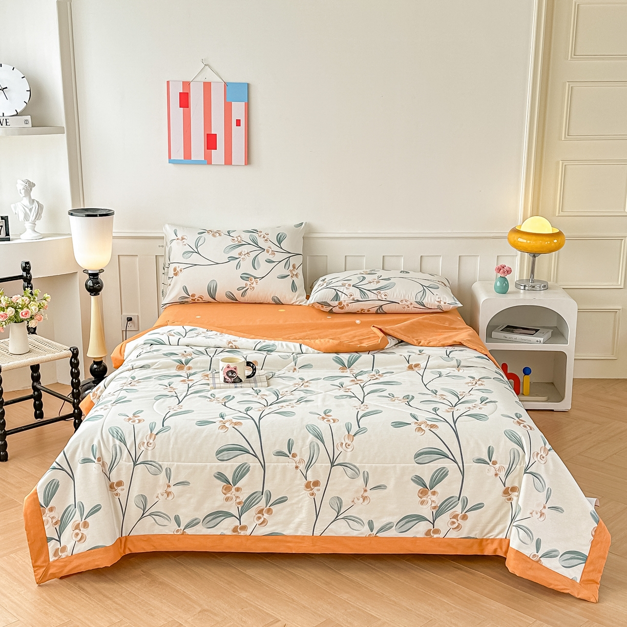 91家纺网 家纺一手货源 找家纺 首选家纺 2026春夏新款100%全棉纯棉棉花夏被夏凉被空调被 风信子