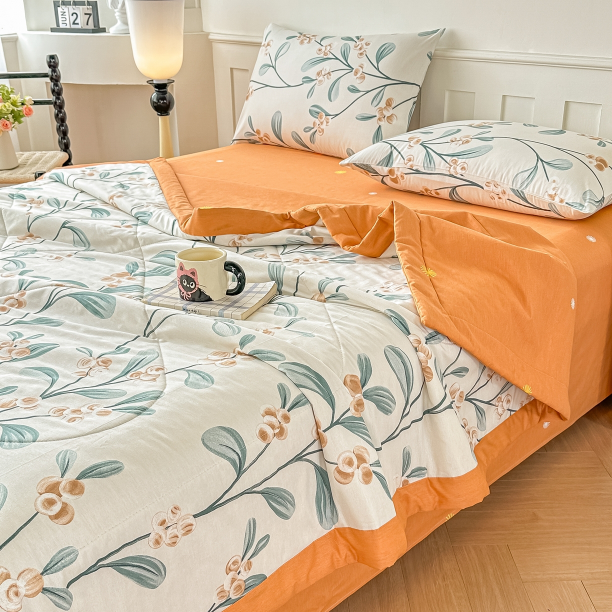 91家纺网 家纺一手货源 找家纺 首选家纺 2026春夏新款100%全棉纯棉棉花夏被夏凉被空调被 风信子