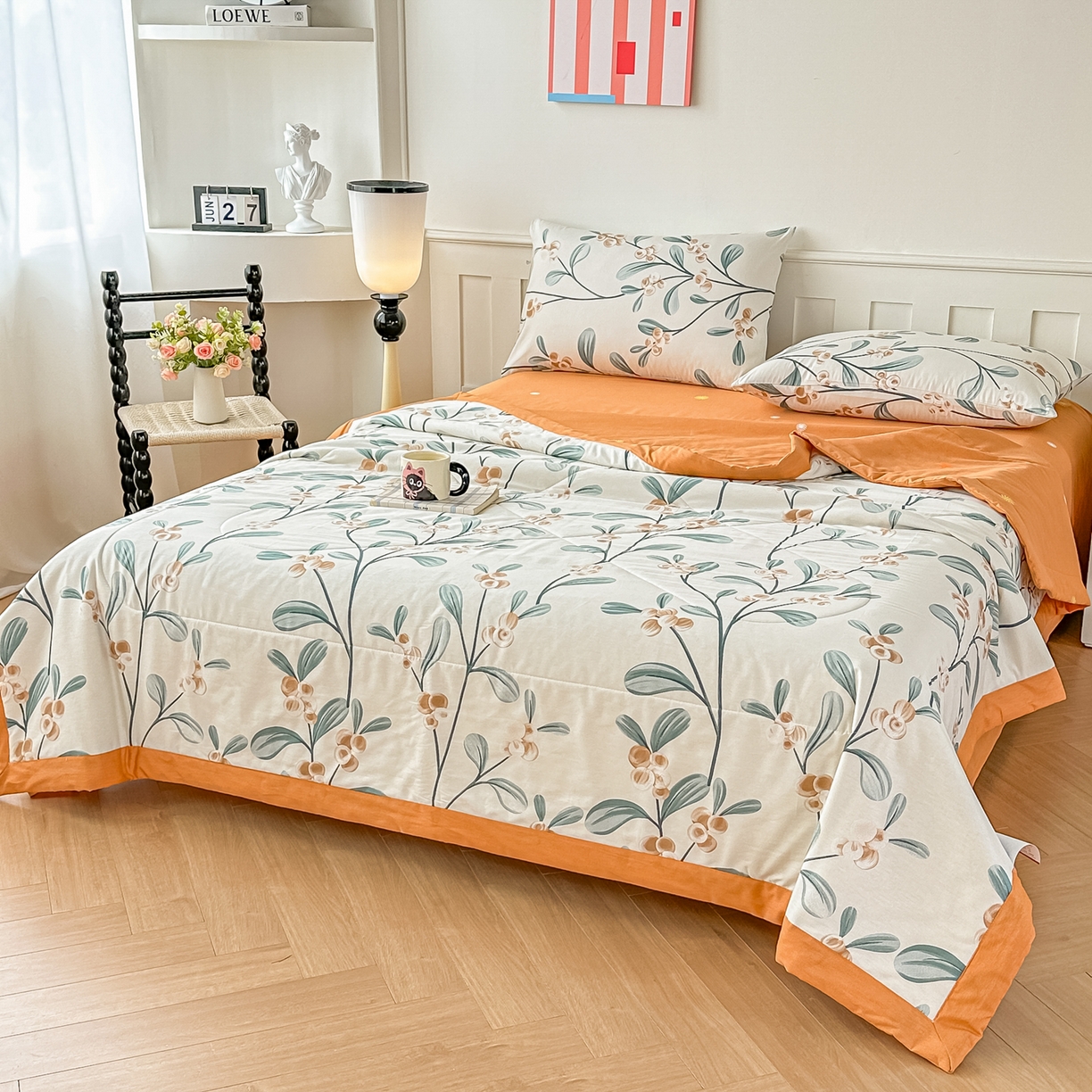 91家纺网 家纺一手货源 找家纺 首选家纺 2026春夏新款100%全棉纯棉棉花夏被夏凉被空调被 风信子