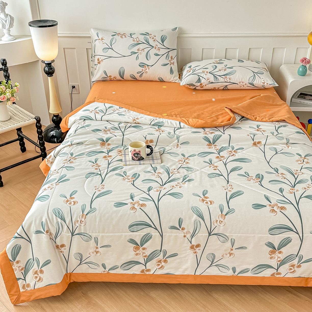 91家纺网 家纺一手货源 找家纺 首选家纺 2026春夏新款100%全棉纯棉棉花夏被夏凉被空调被 风信子